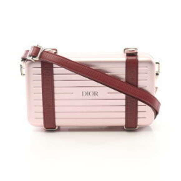 Dior Christian RIMOWA Personal Clutch Shoulder Bag Leather Pink Red - Picture 1 of 7